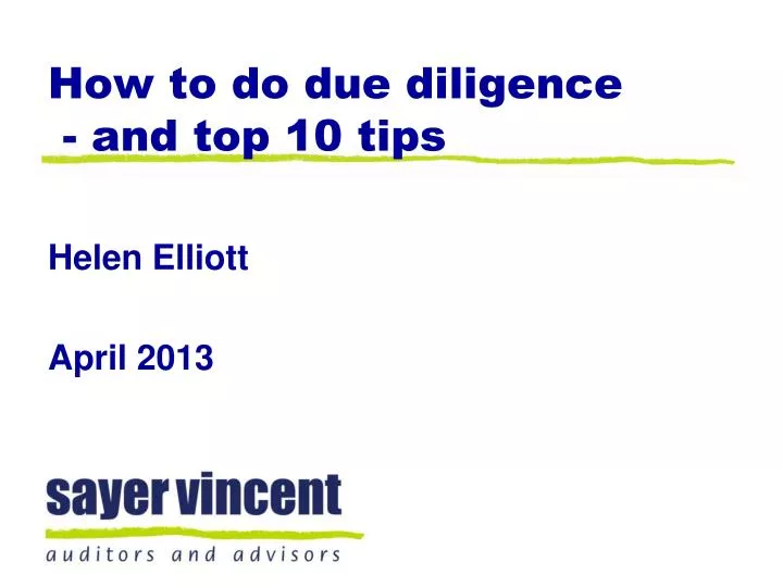 how to do due diligence and top 10 tips