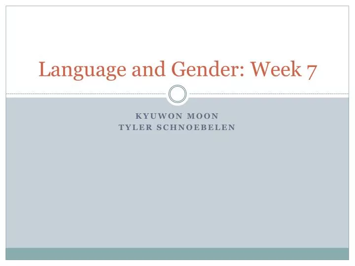 language and gender week 7