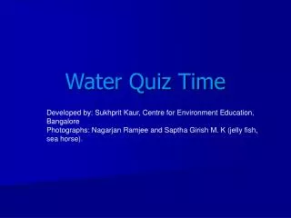 Water Quiz Time
