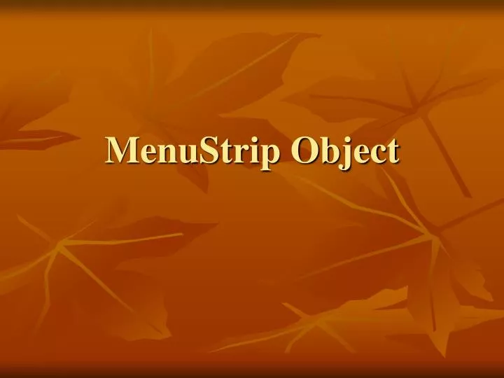 menustrip object