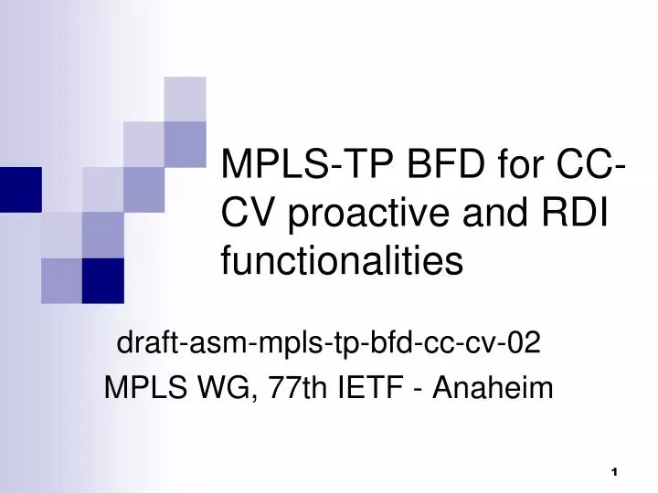 mpls tp bfd for cc cv proactive and rdi functionalities