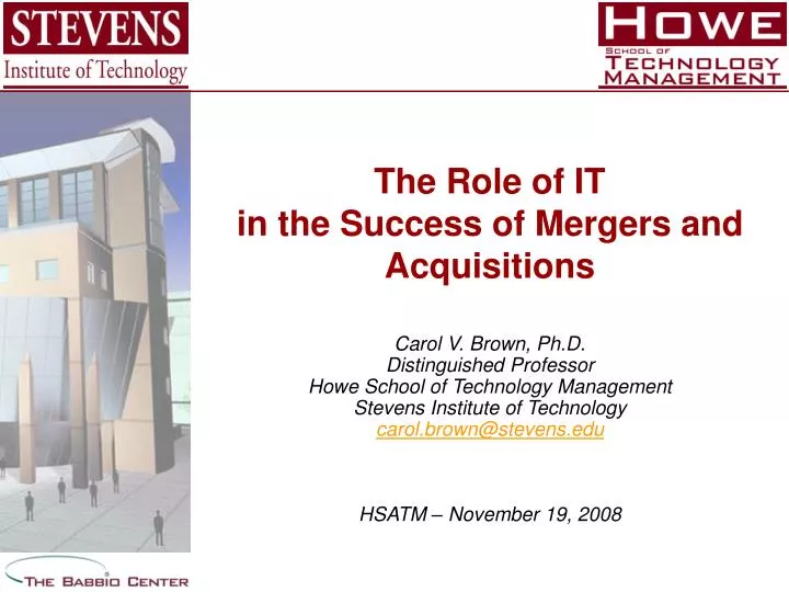 the role of it in the success of mergers and acquisitions