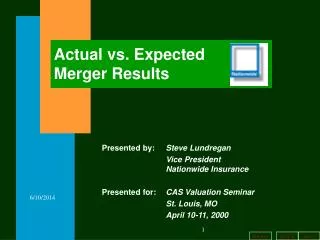 Actual vs. Expected Merger Results