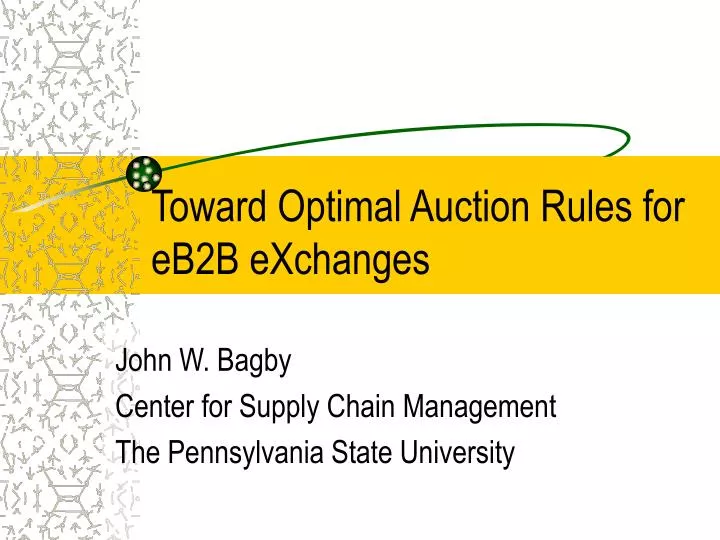 toward optimal auction rules for eb2b exchanges