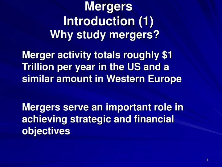 mergers introduction 1