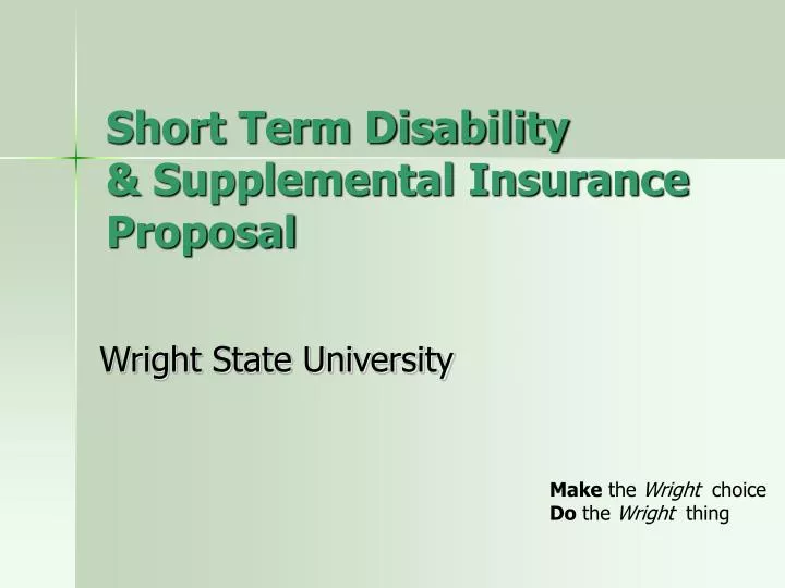 short term disability supplemental insurance proposal