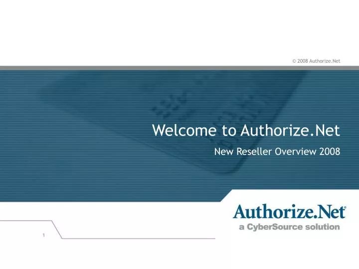 welcome to authorize net