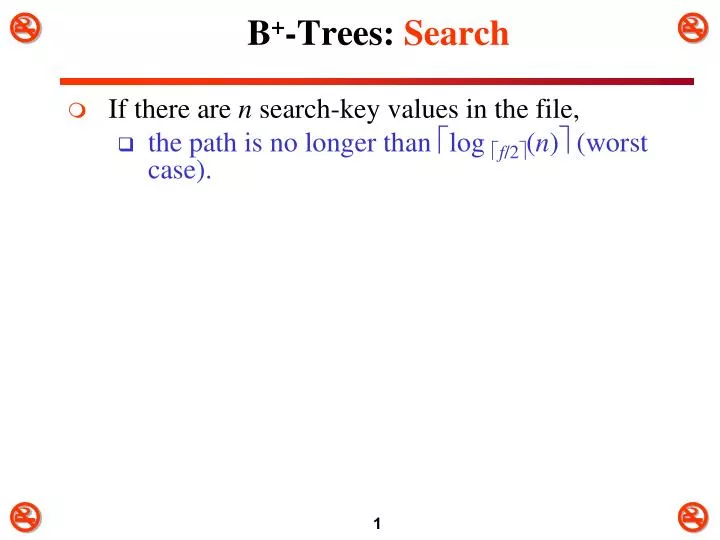 b trees search