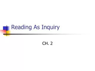 Reading As Inquiry