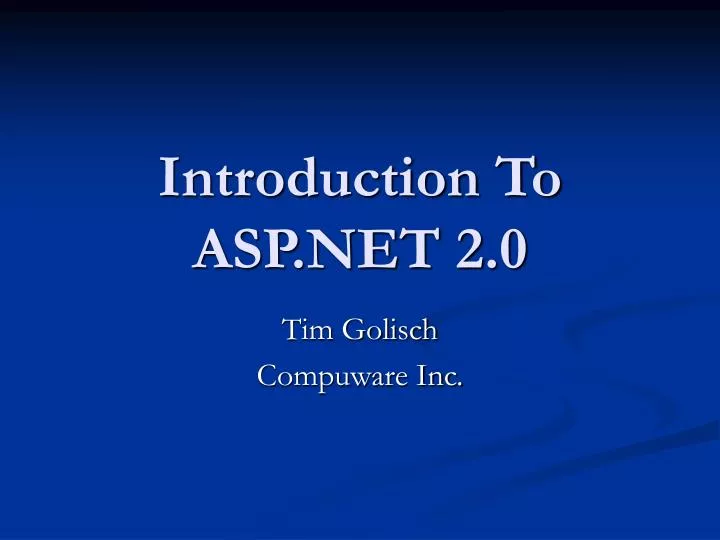 introduction to asp net 2 0