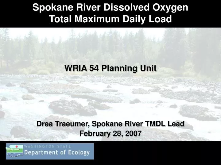 spokane river dissolved oxygen total maximum daily load