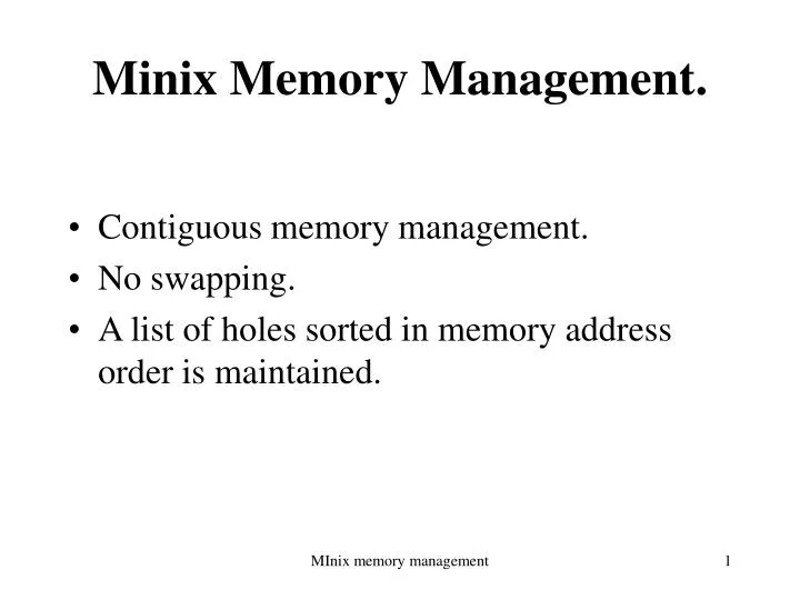 minix memory management