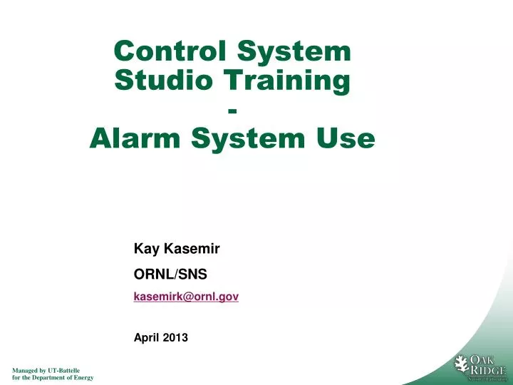 control system studio training alarm system use