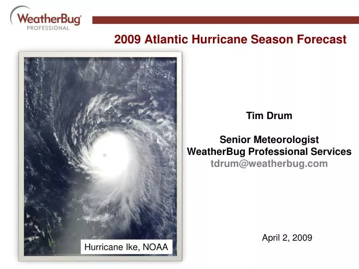 2009 atlantic hurricane season forecast
