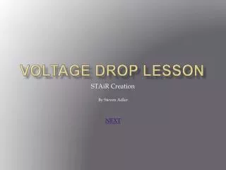 Voltage Drop Lesson