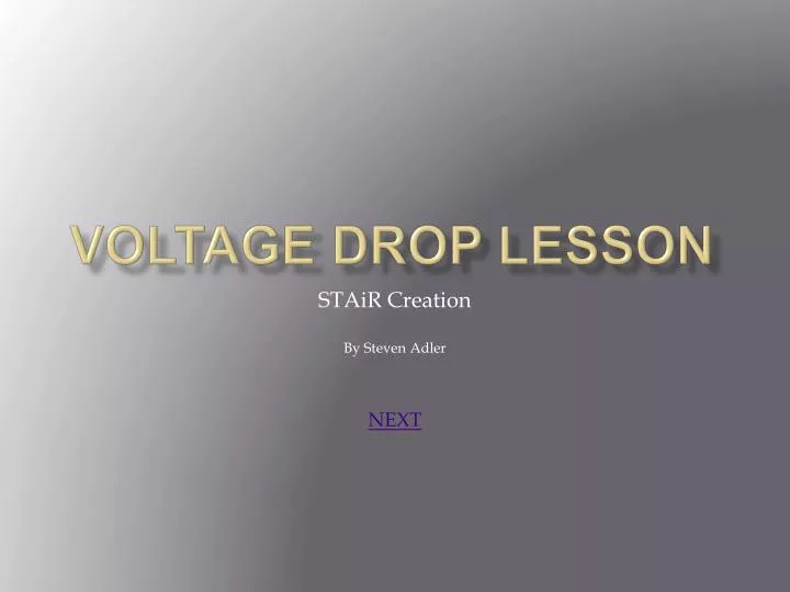 voltage drop lesson