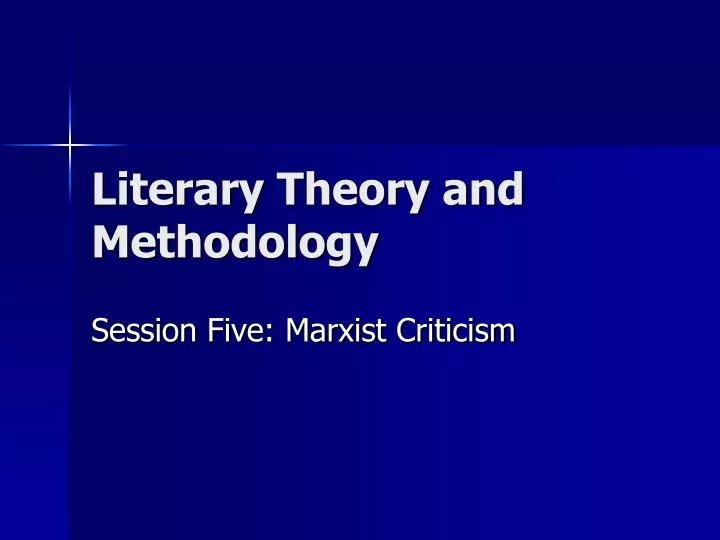 literary theory and methodology