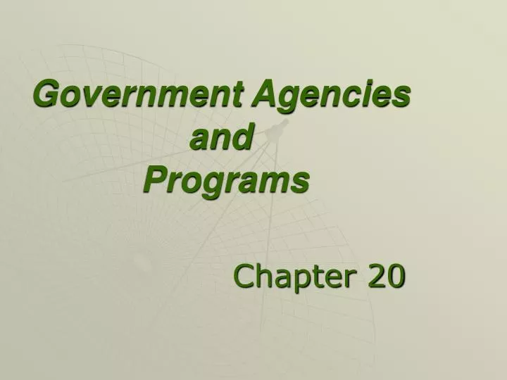 government agencies and programs