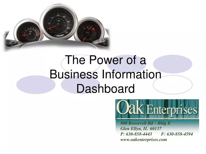 the power of a business information dashboard
