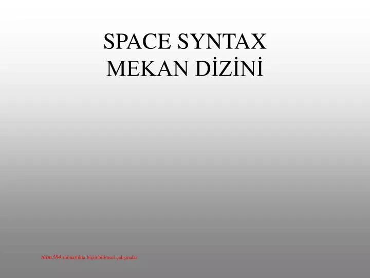 space syntax mekan d z n
