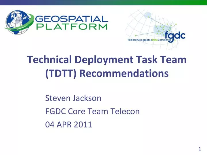 technical deployment task team tdtt recommendations