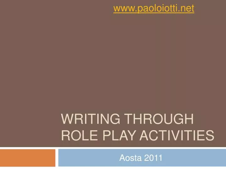writing through role play activities