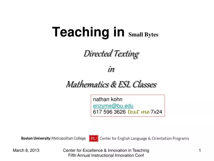 teaching in small bytes