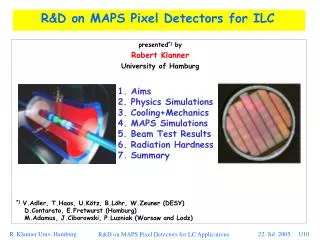 R&amp;D on MAPS Pixel Detectors for ILC