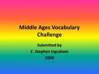 Middle Ages Vocabulary Challenge