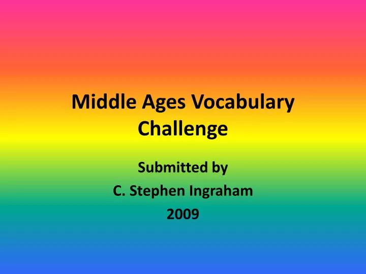 middle ages vocabulary challenge