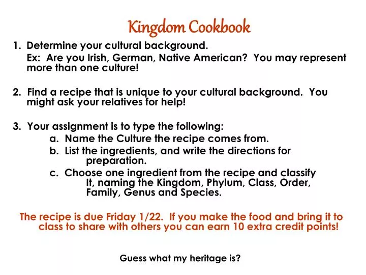kingdom cookbook