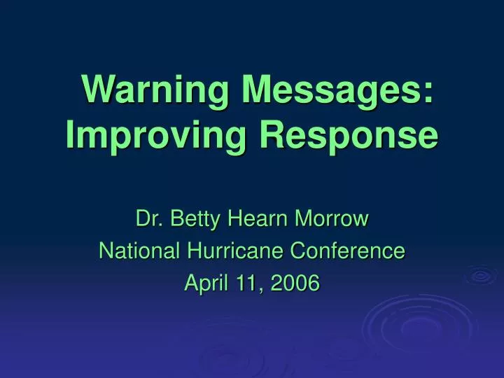 warning messages improving response