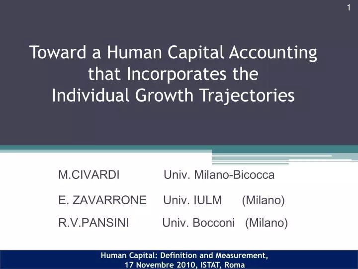 toward a human capital accounting that incorporates the individual growth trajectories