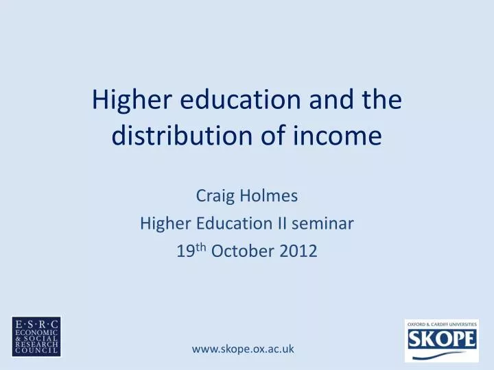 higher education and the distribution of income