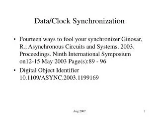 Data/Clock Synchronization