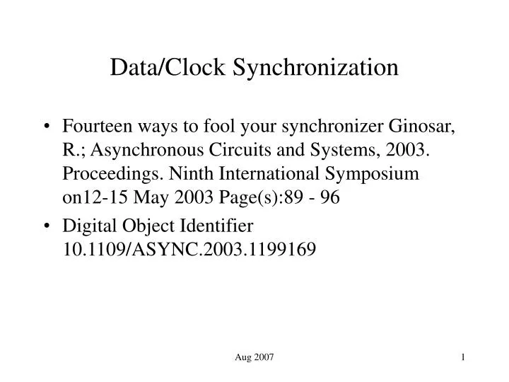 data clock synchronization