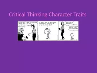 Critical Thinking Character Traits