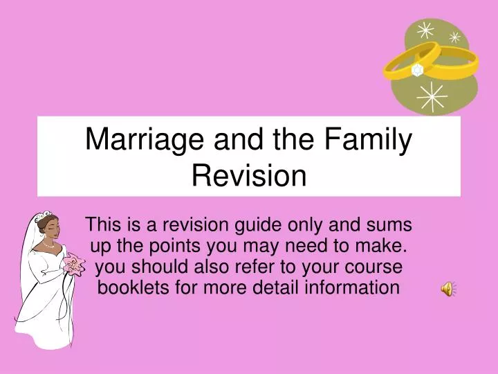 marriage and the family revision