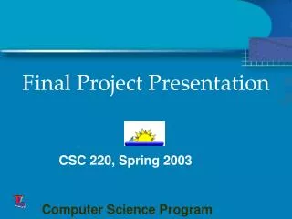 CSC 220, Spring 2003