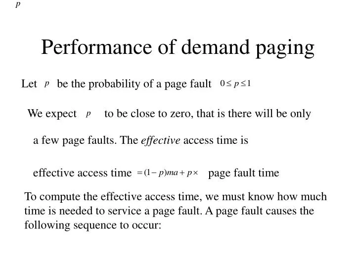 performance of demand paging