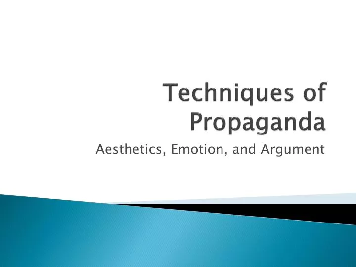 techniques of propaganda