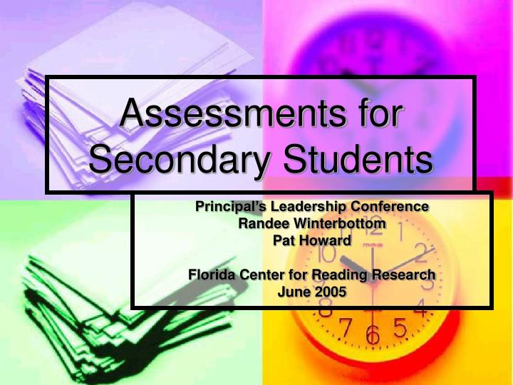assessments for secondary students