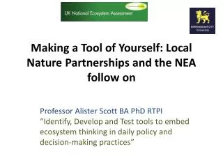 Making a Tool of Yourself: Local Nature Partnerships and the NEA follow on