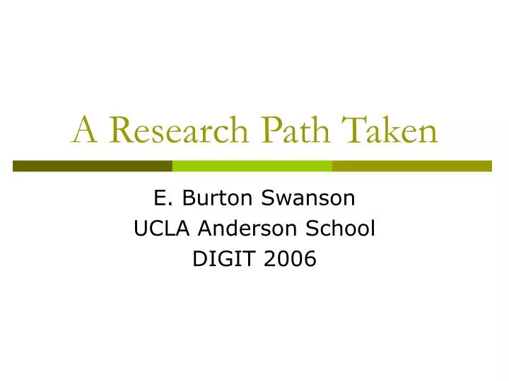 a research path taken
