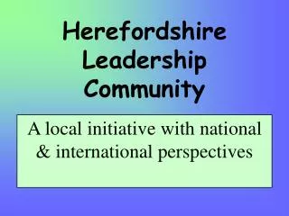 Herefordshire Leadership Community