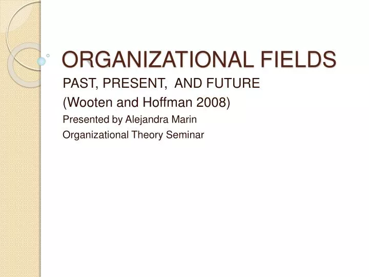 organizational fields