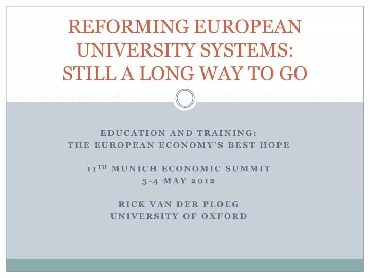 reforming european university systems still a long way to go