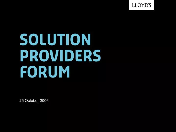 solution providers forum