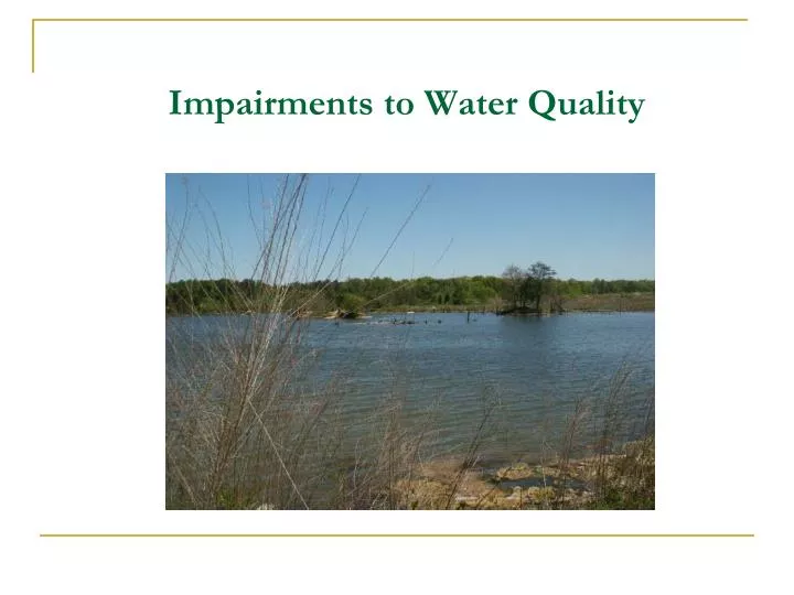 impairments to water quality