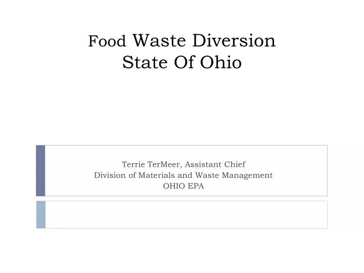 food waste diversion state of ohio